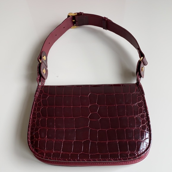 Cartier Vintage Must de Cartier Red Burgundy Crocodile Leather Bag. - Picture 8 of 17